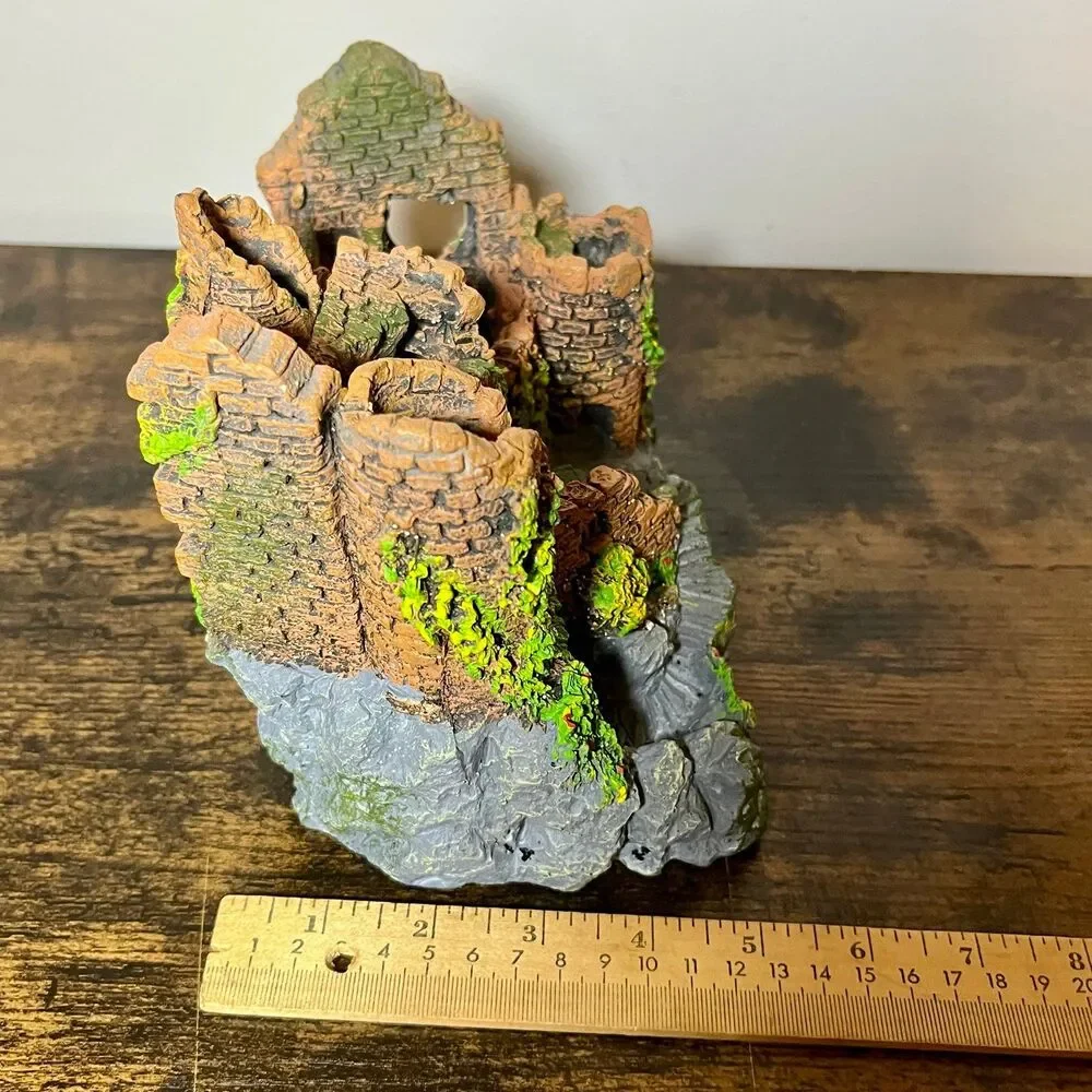Large Aquarium Castle Ornament Fish Reptile Tank Hide Cave Resin Decor